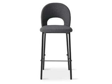 DIXIE 551 - High upholstered fabric stool with back by Origins 1971 - view 3